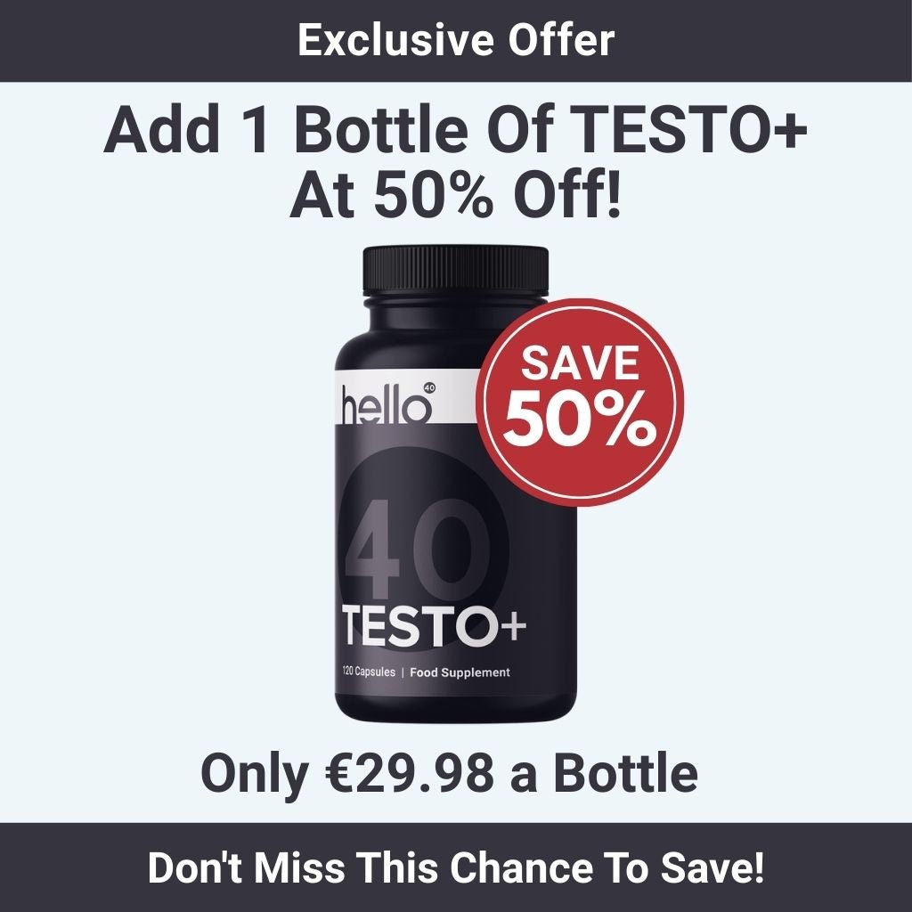 1 Bottle of TESTO+ at 50% OFF - HelloForty Europe