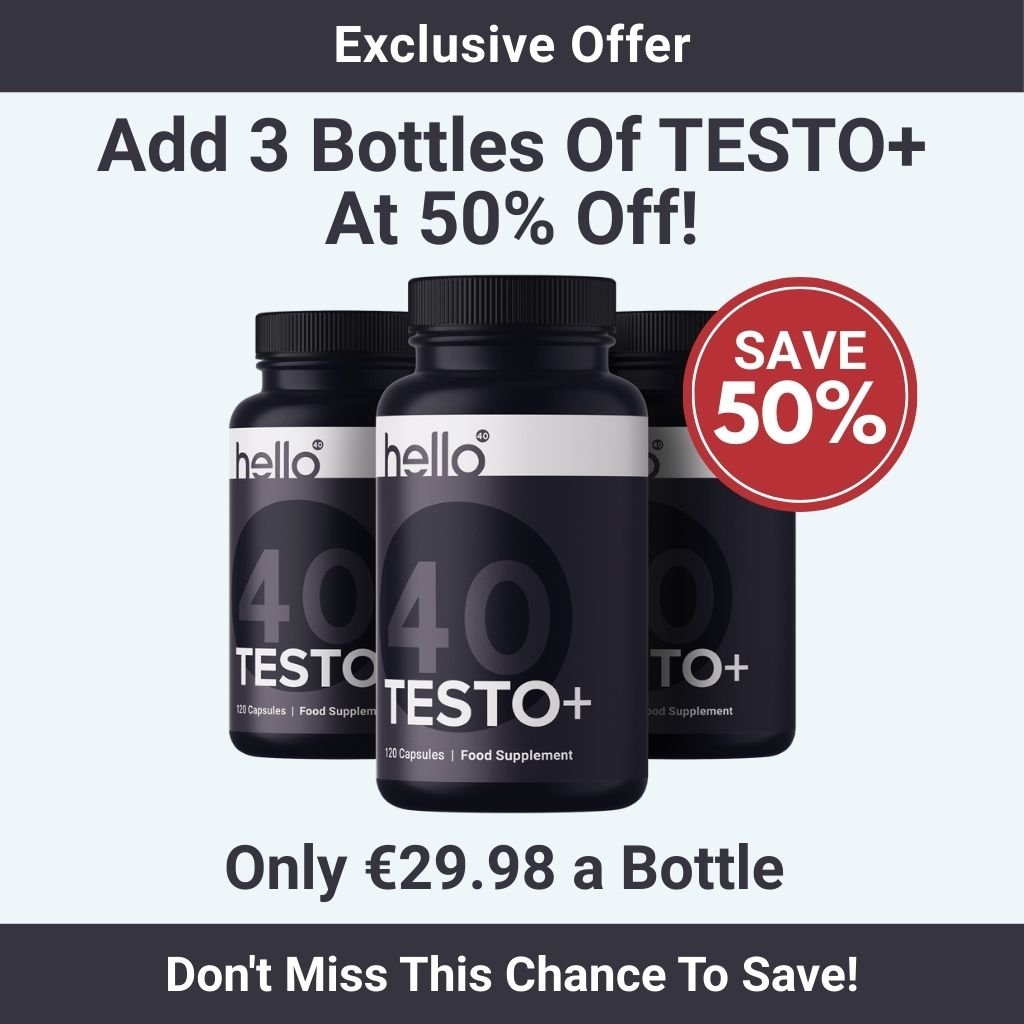 3x Bottles of TESTO+ at 50% Off - HelloForty Europe