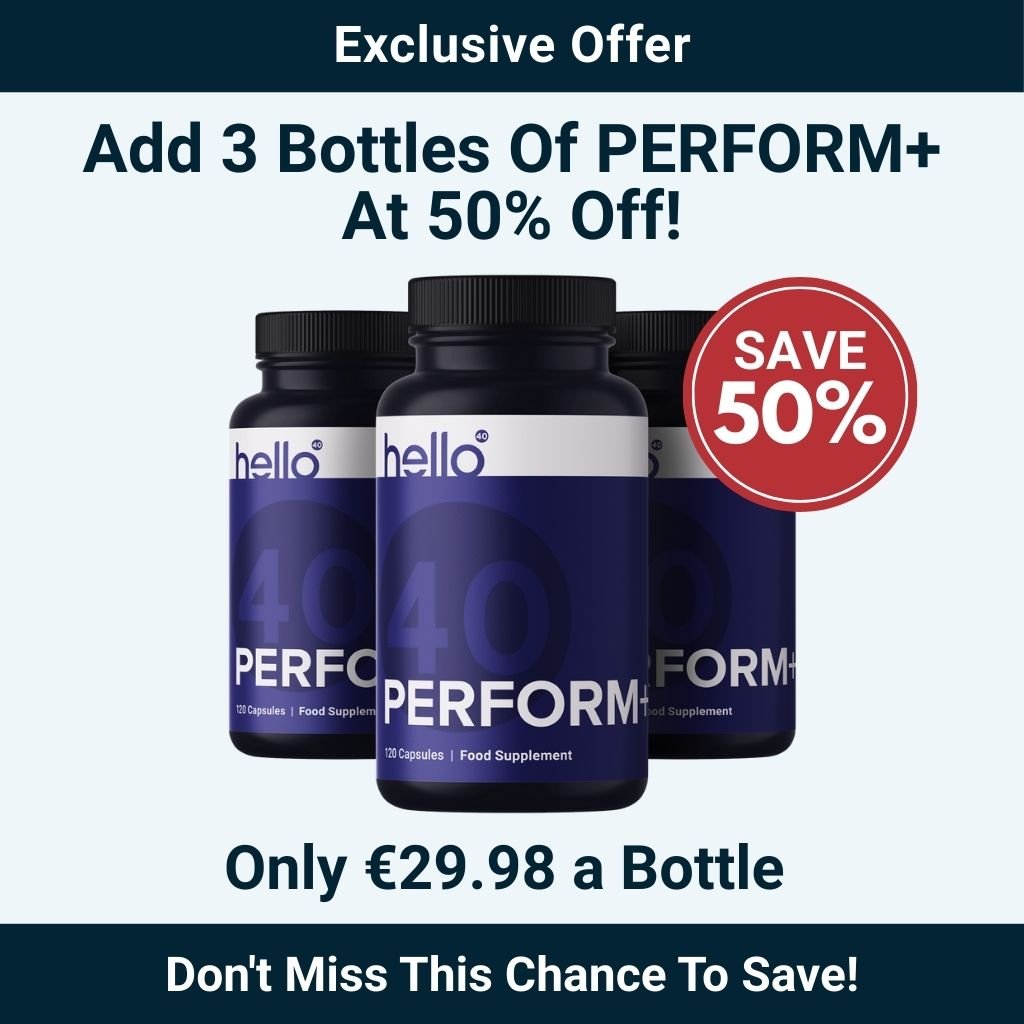 3x Bottles of PERFORM+ at 50% Off - HelloForty Europe